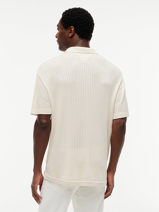 TH™ | Lässig geschnittenes Poloshirt mit offener Strickstruktur – Sommerkollektion