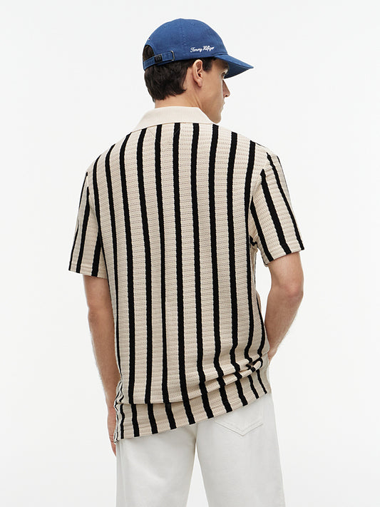 TH™ | Lässig geschnittenes Poloshirt mit offener Strickstruktur – Sommerkollektion